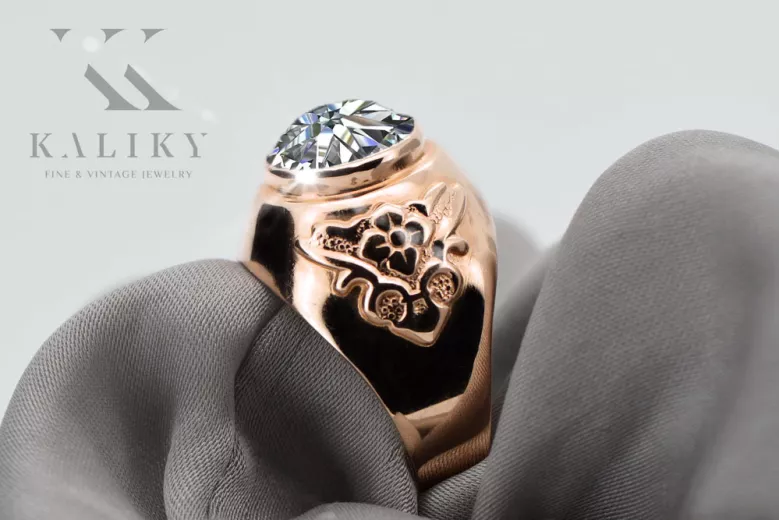 Ring Vintage Jewlery Zircon Original Vintage 14K Rose Gold vrc078r